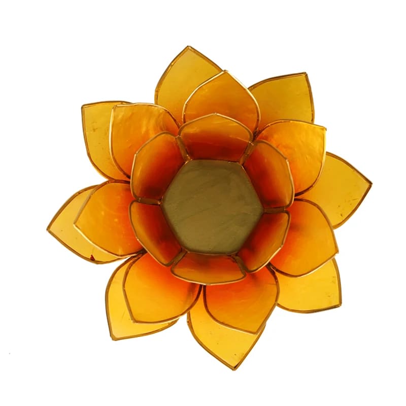 Regnbgsvvar Lotusblomma fr vrmeljus, gul-orange