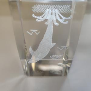 eKnallen 3D Gravyr Kristallblock - Fisk