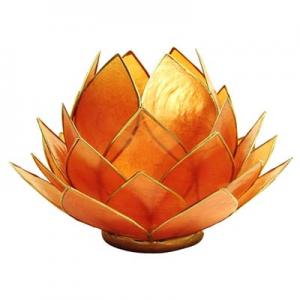 Regnbågsvävar Stor lotusblomma för värmeljus, orange
