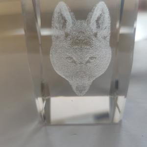 eKnallen 3D Gravyr Kristallblock - Varg