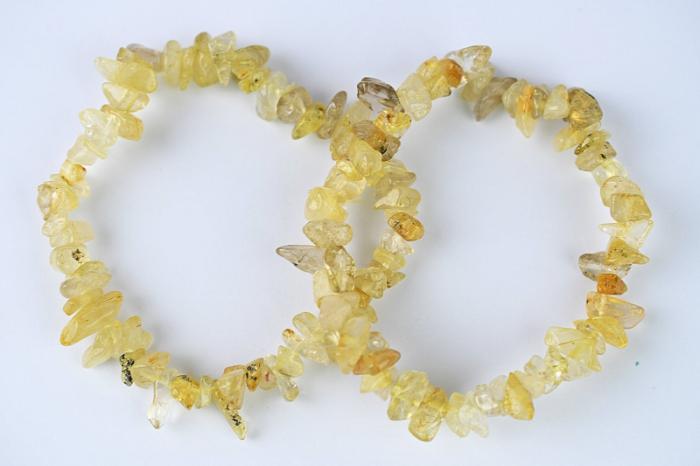 Mineralienfachhandel Rutilkvarts Chipsarmband