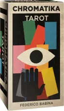 Chromatika Tarot fr&aring;n Lo Scarabeo, modern tarotlek med f&auml;rgstark geometrisk konst och symboliska tarotarketyper