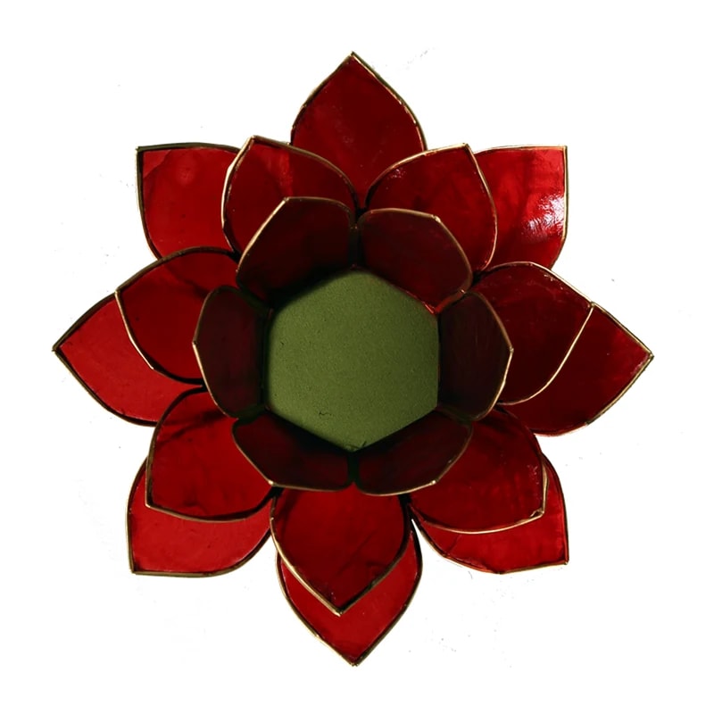 Regnbågsvävar Lotusblomma för värmeljus, röd