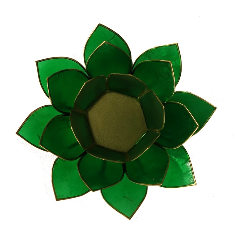Regnbågsvävar Lotusblomma för värmeljus, grön