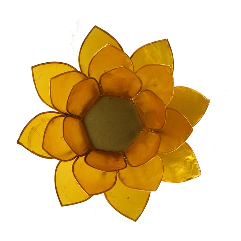 Regnbågsvävar Lotusblomma för värmeljus, gul
