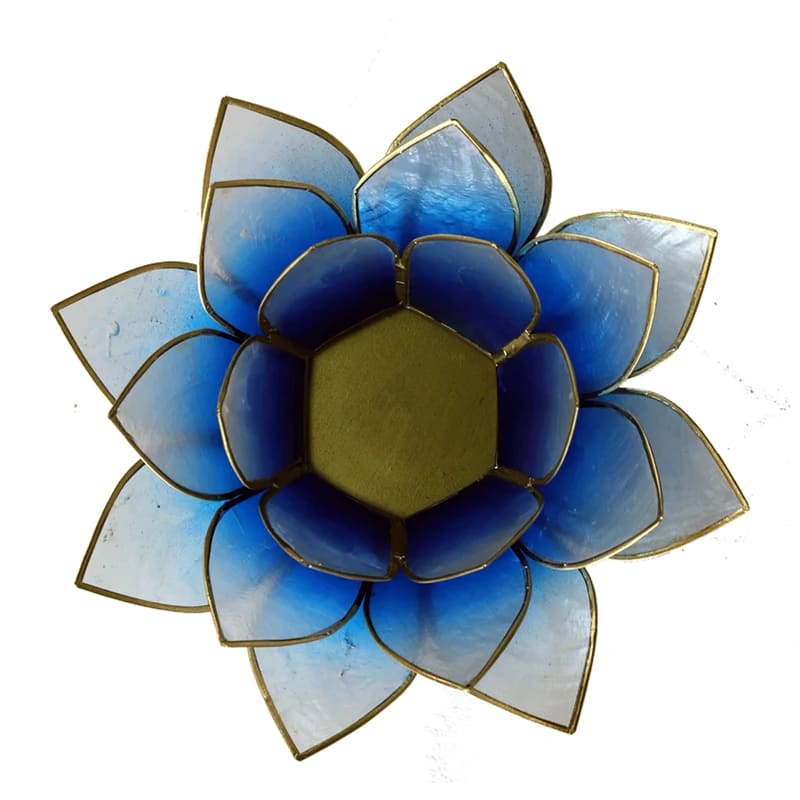 Regnbågsvävar Lotusblomma för värmeljus, blå