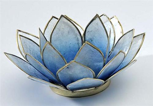Regnbågsvävar Lotusblomma för värmeljus, blå