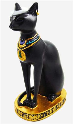 Middelhavet Arabiske Sarabo Bære Statyett- Svart Egyptisk Katt på Platta | TarotHuset