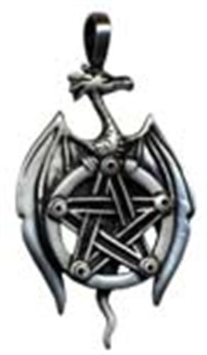 Cleo Dragon pentagram pendant - Drake med pentagram