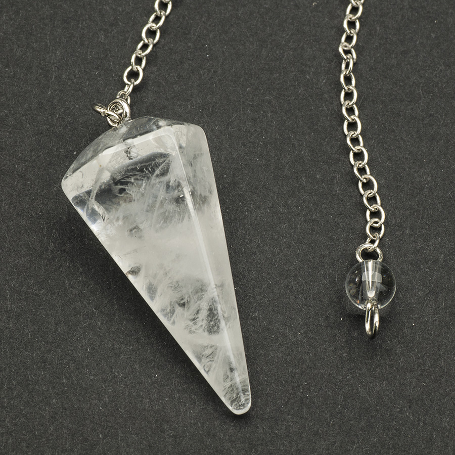 Regnbågsvävar Rock Crystal Quartz Pendulum
