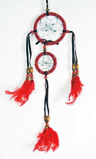 Cleo Dream Catcher Double Red 3 Inch