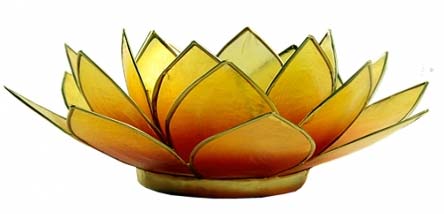 Regnbågsvävar Lotusblomma för värmeljus, gul-orange