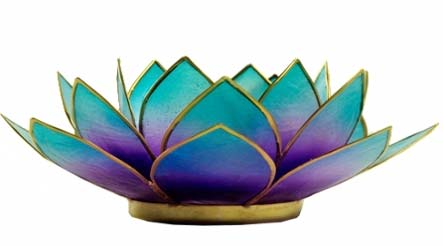 Regnbågsvävar Lotusblomma för värmeljus, blå-lila