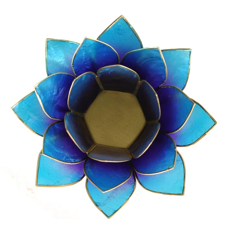 Regnbågsvävar Lotusblomma för värmeljus, blå-lila