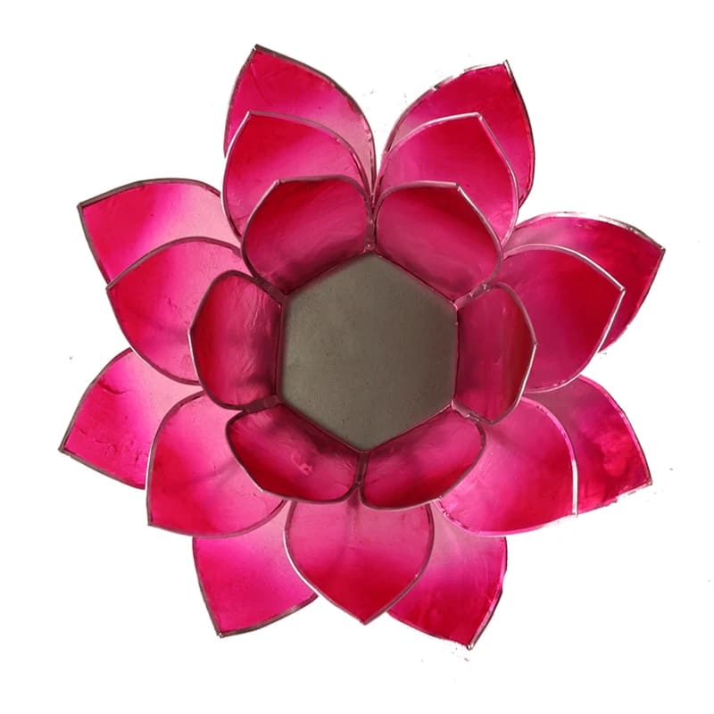Regnbågsvävar Lotusblomma för värmeljus, rosa, med silverkant