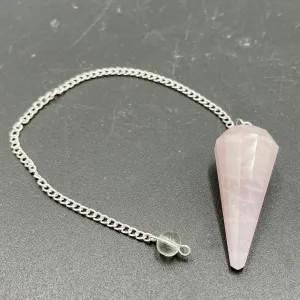 Rock Crystal Rose Quartz Pendulum